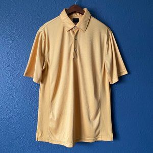 Greg Norman Yellow Golf Short Sleeve Polo Shirt Men's Size Medium Outdoor